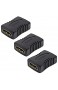 JBSTK 3X HDMI auf HDMI Kupplung Adapter/HDMI-Buchse auf HDMI-Buchse Verlängerung | VERGOLDETE Kontakte | 1080p Full HD | Schwarz
