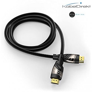 KabelDirekt – 4K HDMI Kabel – 3m (kompatibel mit HDMI 2.0a/b 2.0 1.4a 4K Ultra HD 3D Full HD 1080p HDR ARC Highspeed mit Ethernet PS4 Xbox HDTV) – PRO Series