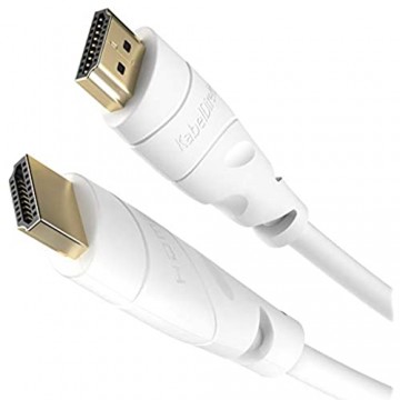 KabelDirekt – 7 5 m – weißes 4K HDMI-Kabel (4K@60Hz – spektakuläres Ultra-HD-Erlebnis – High Speed mit Ethernet kompatibel mit HDMI 2.0a/2.0b/2.0/1.4a Blu-ray/PS4/Xbox/Switch weiß)