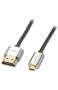 Lindy 41680 "CROMO" Slim HDMI High Speed A/D Kabel 0 5m mit Ethernet silber/gold