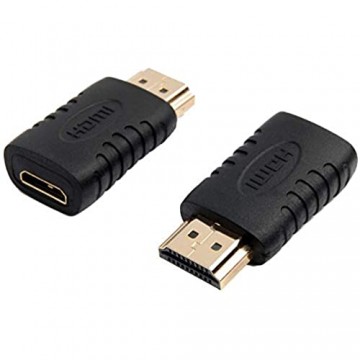 PremiumCord Mini HDMI Adapter Vergoldete Kontakte Mini HDMI Buchse auf HDMI Stecker - für Full HD 1080p 3D Farbe schwarz