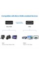 Rankie Kabel Micro HDMI auf HDMI Unterstützt Ethernet 4K und Audio Return 3D 1 8 m Schwarz