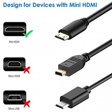Rankie Verbindungskabel Mini HDMI auf HDMI 4K Hochgeschwindigkeits Kabel 1 8m Schwarz