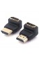 VCE 2 Stück HDMI Adapter HDMI Winkelstecker 90 Grad und 270 Grad 3D&4K HDMI Stecker auf Buchse Adapter HDMI Abgewinkelt Verbinder Vergoldete Kontakte