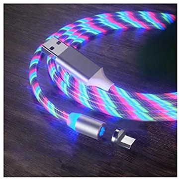 Alftek Leuchtende LED Magnetic 3 in 1 USB-Ladekabel Schnelllade-Datenkabel Kompatibel mit Allen Telefonen