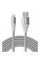 Anker Powerline+ II Lightning Kabel 3m iPhone Kabel Nylon MFi Zertifiziert kompatibel mit dem iPhone XS/XS Max/XR/X / 8/8 Plus / 7/7 Plus/iPad und mehr (Silber)