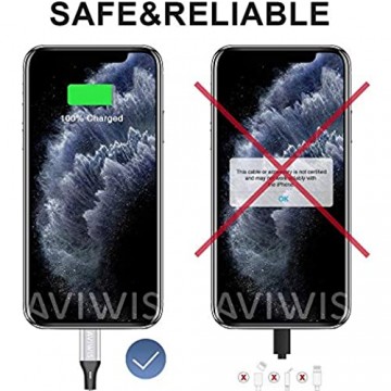 AVIWIS Phone Ladekabel [2Pack 3M] Nylon Phone Kabel USB Ladekabel Kompatibel für Phone 11 11 Pro 8 8 Plus 7 7 Plus 6s 6s Plus 6 6 Plus 5s 5c 5 - Silber