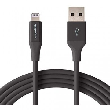 Basics Lightning auf USB A Kabel Apple MFi Zertifiziert - 10 cm 1er Pack Schwarz