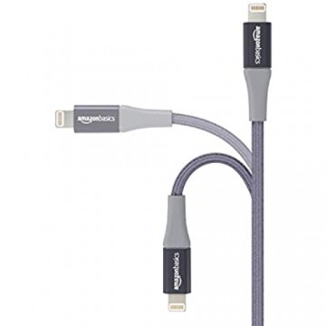 Basics - USB-A auf Lightning-Kabel mit doppelt geflochtenem Nylon - Apple MFi-zertifiziert Dunkelgrau 0 9 meters
