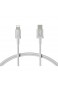  Basics - USB-C-auf-Lightning-Kabel geflochtenes Nylon MFi-zertifiziertes Ladekabel für iPhone 11 Pro/11 Pro Max Silber 91 44 cm
