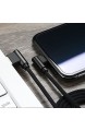 Cuitan Micro USB Kabel 2M USB Schnellladekabel 90 Grad Rechtwinklig Legierung Nylon Geflochtene Ladekabel für Android Smartphones Samsung HTC Sony Nexus - Schwarz