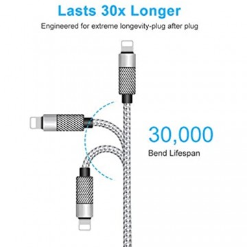 Handy-USB-Ladekabel 8 m superlanges Nylon geflochten Hochgeschwindigkeits-Anschlusskabel kompatibel mit iPhone XS/XR/X/8/8 Plus/7/7 Plus/6/6 Plus und mehr SK-USBS8M