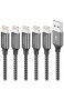 PIPIKA Lightning Cable [5pack 0.25M 0.5M 1.2M 1.8M 3M] iphone kabel Nylon iphone oplader voor iPhone 11 XS XS Max XR X 8 8 Plus 7 7 Plus 6s 6s Plus 6 6 Plus SE 5s 5c 5 iPad