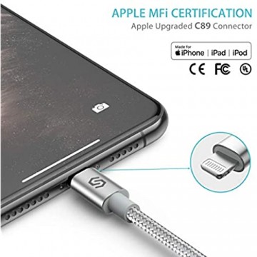 Syncwire iPhone Ladekabel Lightning Kabel - 2M [Mfi Zertifiziert] Apple Kabel für iPhone 12/12 Pro/12 Pro Max/12 mini/SE2/11 Pro Max/11 Pro/11/XS Max/XS/XR/X/8/8 Plus/7/7 Plus/6S/6 Plus iPad - Weiß
