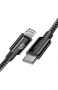 Syncwire USB-C Lightning Kabel [C94 MFi-zertifiziert] Power Delivery Typ-C Lightning Nylon-Ladekabel für iPhone 12/12 mini/12 Pro Max/SE2/11/11 Pro/11 Pro Max/X/XS/XS Max/XR/8/8 Plus usw. - 1M Schwarz