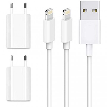 WUYA USB Ladegerät und iPhone Ladekabel 1M 4-Pack für Kabel schnell USB Datenkabel/Netzteil/Ladeset/Ladeadapter für iPhone XS XS Max XR X 8 8 Plus 7 7 Plus 6s 6s Plus 6 6 Plus SE 5s 5c 5 - Weiß
