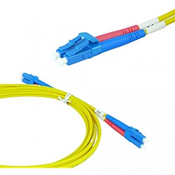 AIXONTEC 2x 0 5 m LWL SET OS2 LC zu LC Patchkabel 9/125 Singlemode Duplex Lichtwellenleiter Glasfaser Fiber Patch Cable LSOH für SFP 10 Gigabit Ethernet SFP +