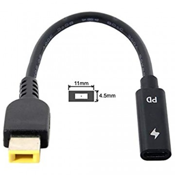 Cablecc Typ C USB-C zu Rechteck 11.04.5mm Netzstecker PD Emulator Trigger Ladekabel für ThinkPad X1 Carbon