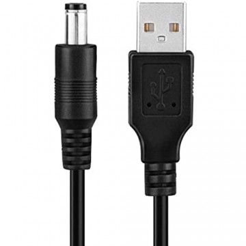 conecto CC20035 Niedervolt Ladekabel (USB-A Stecker auf DC-Hohlstecker 5 5x2 1mm) 0 60m schwarz