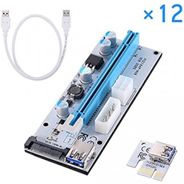 Fostar 1 Stück / 6 Stück / 12 Stück PCI-E Riser VER 008S Express 1X bis 16X USB 3.0 Graphics Mining-Verlängerungskabel