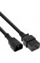 InLine 16659H Netz Adapterkabel IEC-60320 C14 auf C19 3x1 5mm² max. 10A schwarz 3m