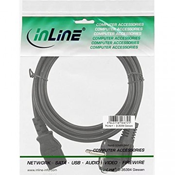 InLine® 16647F Netzkabel Schutzkontakt gewinkelt auf Kaltgerätestecker C13 0 3m