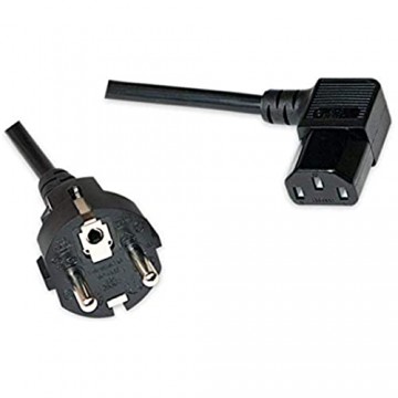 odedo® Netzkabel 2 Meter Schuko auf gewinkelte Buchse C13/IEC13 2 gewinkeltes Kaltgeräte Kabel VDE 10A 250V 2m rechts abgewinkelt Power Cord Right Angled