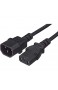 PremiumCord Kaltgeräteverlängerung für PC 230V 0 5m Verlängerungskabel IEC 320 Buchse auf Stecker IEC 320 C13 auf C14 Stromkabel Farbe schwarz