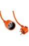 PremiumCord Verlängerungskabel 250V 20m mit Kindersicherung Stromkabel Netzkabel Schuko-Verlängerung Buchse auf Stecker Typ F Farbe Orange ppe2-20