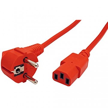 ROLINE Stromkabel I Schutzkontakt auf IEC 320-C13 Buchse I Verlängerungskabel Kaltgeräte I Rot 1 8 m