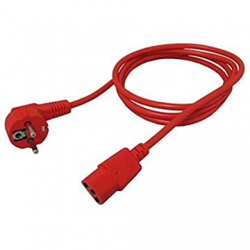 ROLINE Stromkabel I Schutzkontakt auf IEC 320-C13 Buchse I Verlängerungskabel Kaltgeräte I Rot 1 8 m