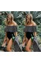 SatinGold Einteilier Badeanzug mit Rüschen Fransen Design Schulterfrei Badeanzüge Bikini Set Damen Streifen Oberteile & Badehose Swimsuit Elegante
