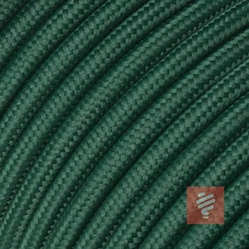 Textilkabel Zuleitung mit Schuko-Stecker (Winkelstecker aus Duroplast: Bakelit Optik) Leitung H03VV-F 3x0.75mm² 3-adrig Dunkelgrün 1.8 Meter