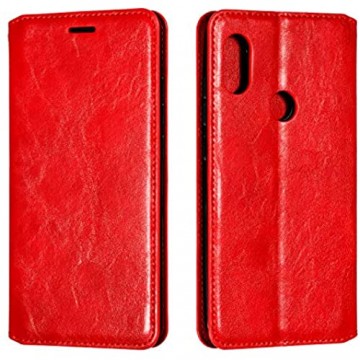 Tosim Xiaomi Redmi Note 6 Pro/Note 6 Hülle Klappbar Leder Brieftasche Handyhülle Klapphülle mit Kartenhalter Stossfest Lederhülle für Xiaomi Redmi Note 6 Pro - TOYTE020458 Rot