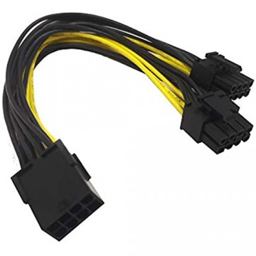 ZkeeShop 8 Pin Female to Dual 8Pin (6+2) Male Splitter Power Adapter Cable GPU Power Cable 8 inch (2PCS)