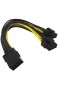 ZkeeShop 8 Pin Female to Dual 8Pin (6+2) Male Splitter Power Adapter Cable GPU Power Cable 8 inch (2PCS)