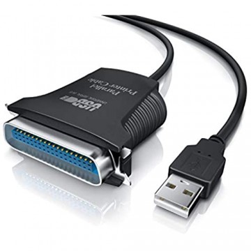 CSL - USB auf Parallel Adapter LPT 36pol. - Druckerkabel Adapterkabel - Plug and Play - 0 80 Meter