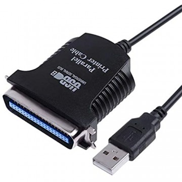 Fire bird Hochleistungsverbindungen USB-zu-Parallel-1284 36 Pin-Drucker-Adapter-Kabel Kabellänge: 1 m (schwarz) Kleine Abmessungen geringes Gewicht und leicht zu tragen