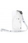 Miagon Silikon Hülle für Samsung Galaxy J6 PLUS 3D Süß Brieftasche Lager Tasche Design mit Halskette Kordel Schnur Handykette Necklace Band Weiß Bär