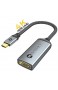 WARRKY 4K USB C auf HDMI Adapter [Vergoldete Stecker Geflochten Aluminiumhülse] Thunderbolt 3/USB Typ C zu HDMI Konverter für MacBook Pro/Air iPad Pro XPS15 Surface Huawei Galaxy usw.
