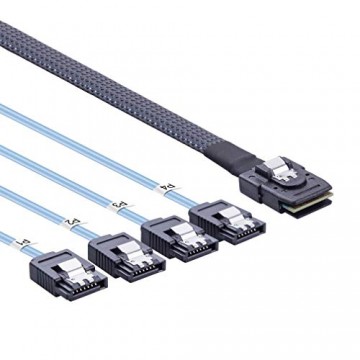 10Gtek® Internes Mini SAS Kabel SFF-8087 zu 4x SATA 0.5-Meter Mini SAS 36Pin SFF-8087 to 4x SATA Cable MEHRWEG