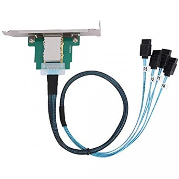 Byged Mini-SAS-zu-SATA-Kabel H0302-Buchse zu 4 x SATA-Hardware-Datenkabel SAS 26P-0.8Meter / 2.6ft