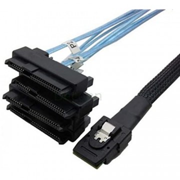 Cablecc Cablecc Interne 36-polige Mini-SAS-Festplatte SFF-8087 Host auf 4 SFF-8482 Target SAS-Festplatten und SATA-Stromkabel 100 cm