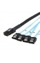 CableCreation (2-Pack) Mini SAS 36 Pin-Stecker (SFF-8087) zu 4 x SATA 7 Pin-Buchsen Kabel Mini SAS Host/Controller zu 4 SATA Target/Backplane 0 5M