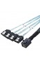CableCreation Internes HD Mini SAS (SFF-8643 Host) – 4 x SATA (Target) Kabel SFF-8643 auf 4 x SATA Kabel 0 5 m SFF-8643 für Controller 4 SATA Anschluss an Festplatte