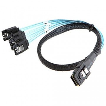 CableCreation Kabel Mini SAS 36 Pin-Stecker (SFF-8087) zu 4 SATA 7 Pin-Buchsen Mini SAS Host/Controller zu 4 SATA Target/Backplane Länge 0 5 m 5 Stück