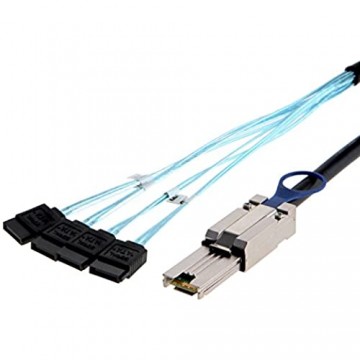 CableCreation Mini SAS-Kabel 26-Pol (SFF-8088) männlich auf 4x7-Pol SATA.Kabel 2m
