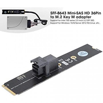 Goshyda Adapterkarte kleine Adapterkarte SFF-8643 Mini-SAS HD 36Pin zu M.2 Key M-Konverter Elektronische Komponente Unterstützung für 2 5-Zoll-U.2-SFF-SSD der Intel 750-Serie