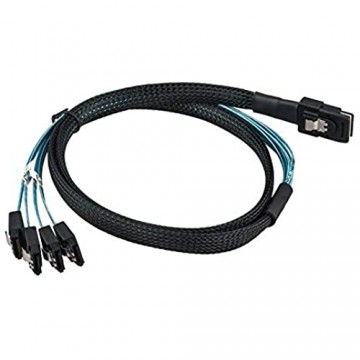Mini SAS 36pin 4i (SFF-8087) auf (X4) SATA interne HDD Forward Breakout Kabel 1 m