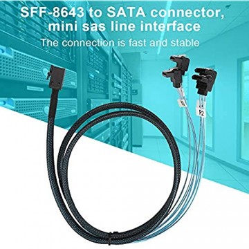 MINI SAS-Kabel 1 Meter HD 36P Mini SAS-Schnittstelle SFF-8643 zu SATA 7Pin x4-Steckverbinder-Spritzguss-Festplattenkabel mit langer Lebensdauer